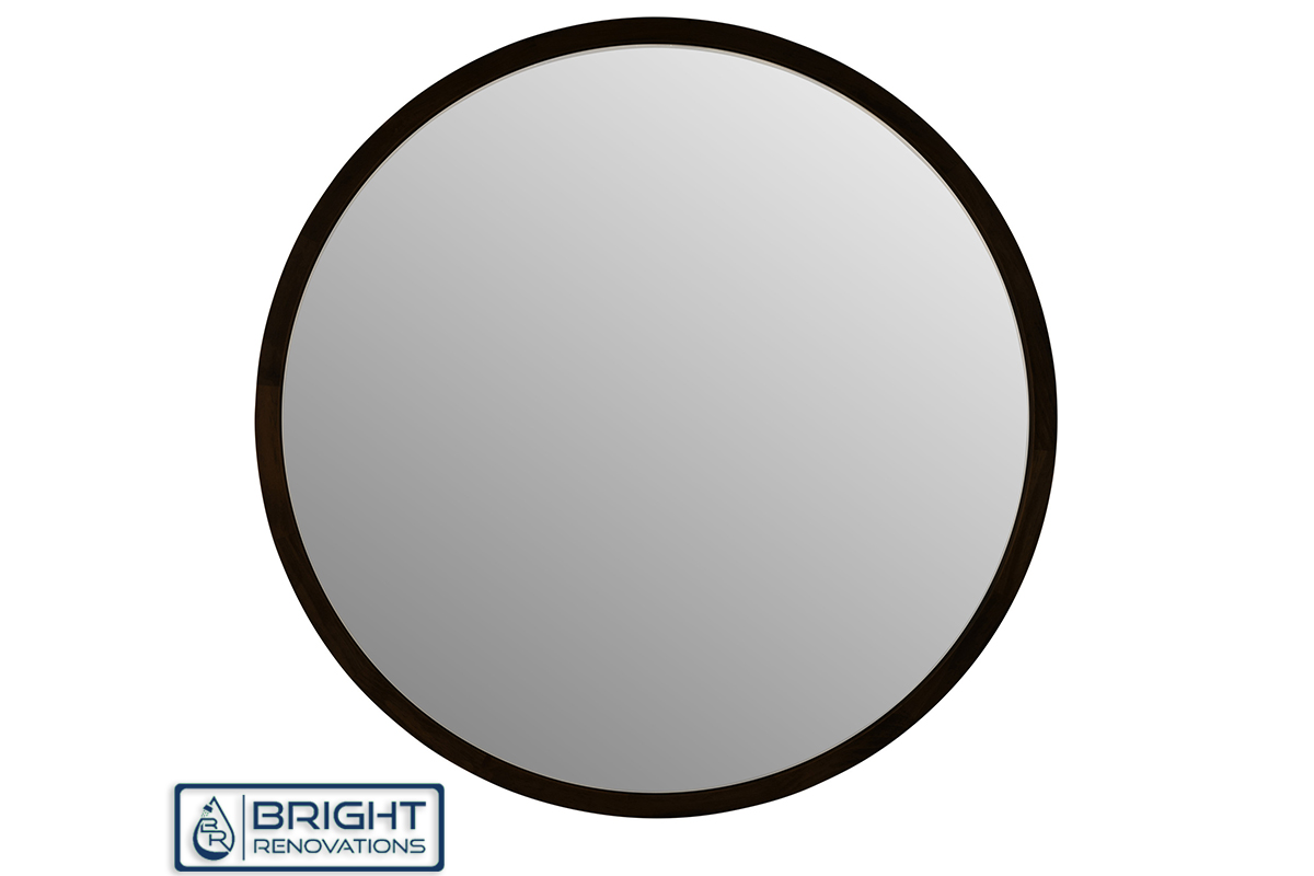 Round black deals frame mirror